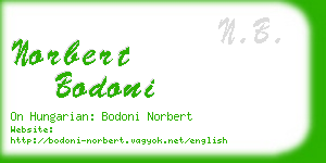 norbert bodoni business card